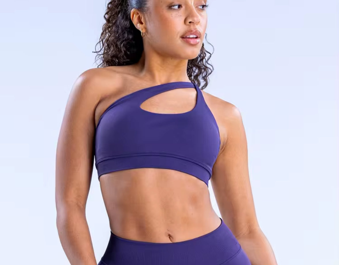 Magenta Purple One Shoulder Bra