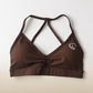 Coffee V Neck Scrunch Bra