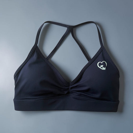 Blue V Neck Scrunch Bra