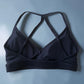 Blue V Neck Scrunch Bra